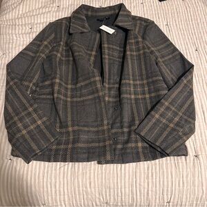 Banana Republic Plaid Women's Jacket - Gray and Brown